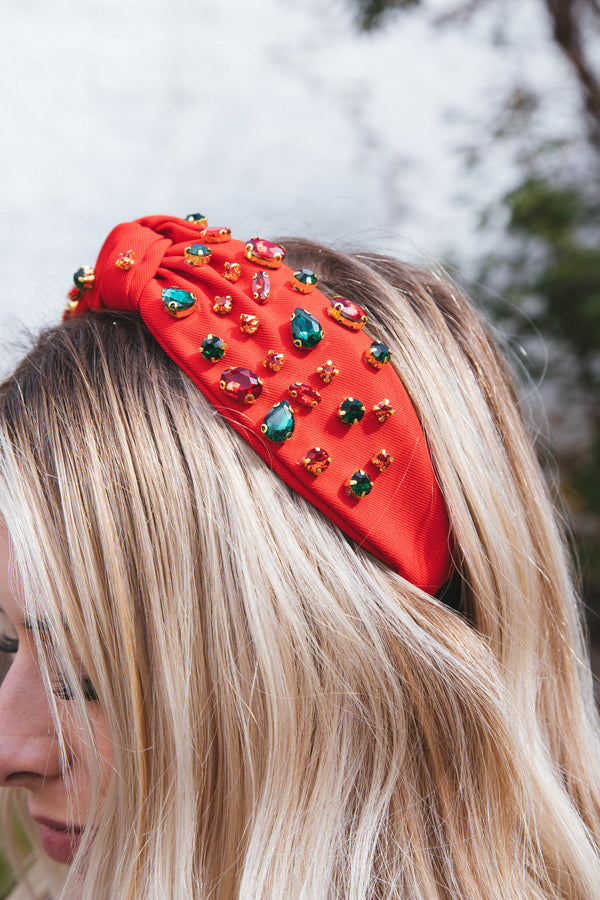 Cindy Gemstone Headband, Red