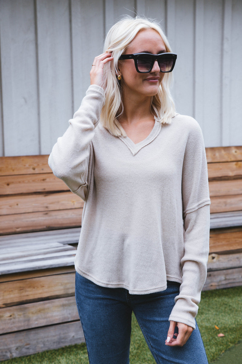 Ania Knit Top, Khaki