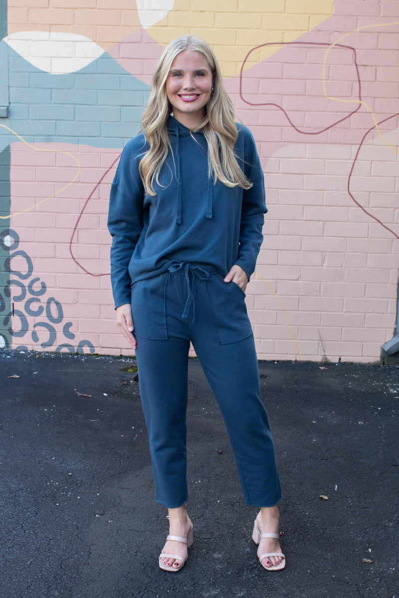 Myla Everyday Raw Edge Hoodie, Midnight Navy