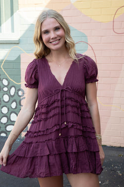 Darcy Mini Dress, Maroon | Free People