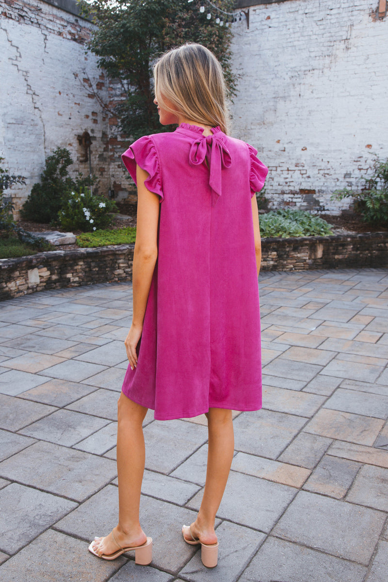 Santiago Suede Dress, Pink