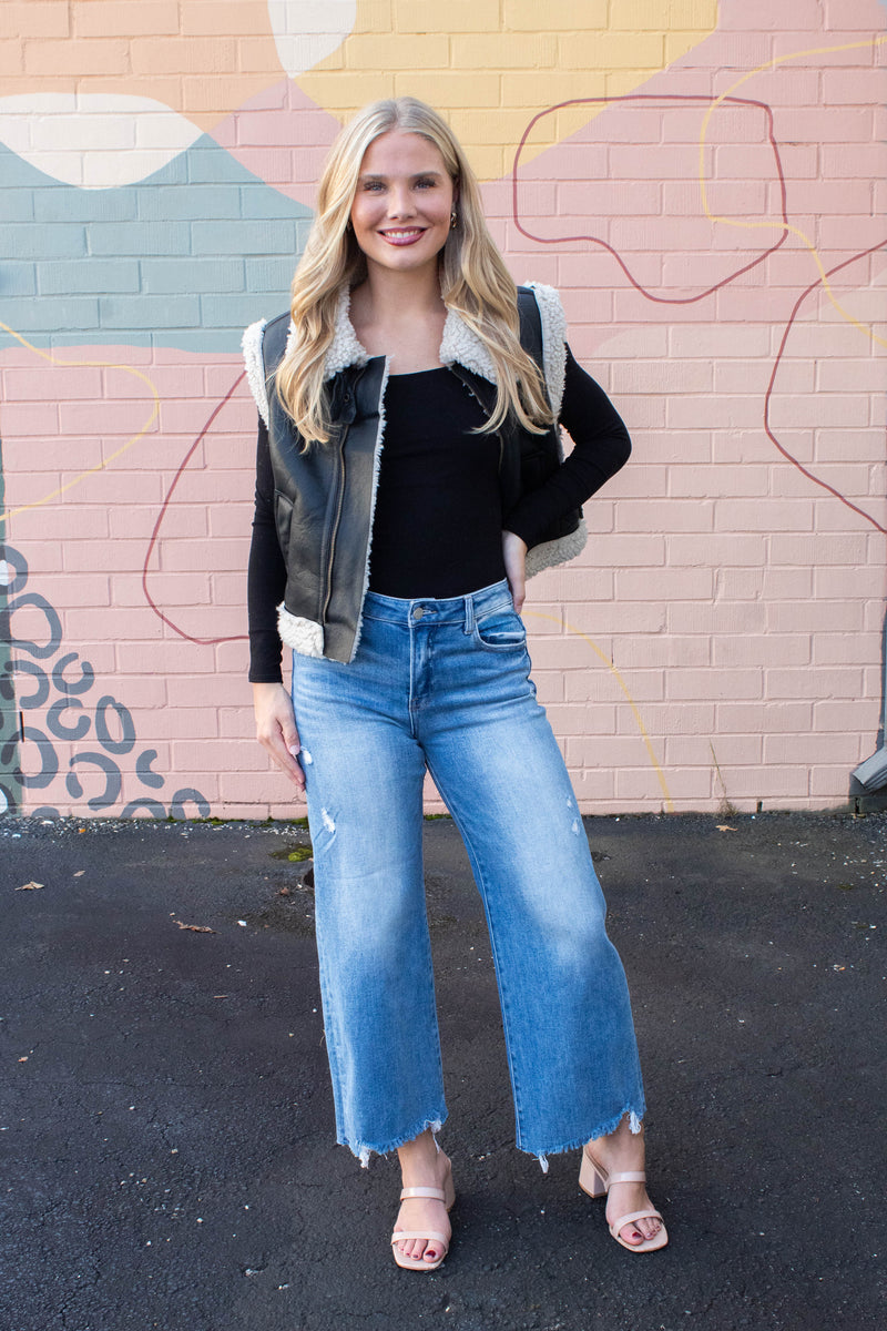 Charlotte High Rise Lightly Distressed Jeans, Medium