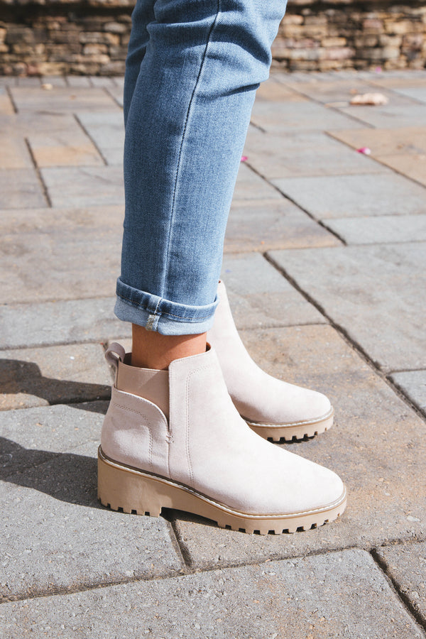 Rielle Lug Wedge Bootie, Desert | DV by Dolce Vita