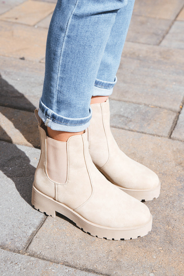Margo Lug Sole Boot, Natural | Dirty Laundry