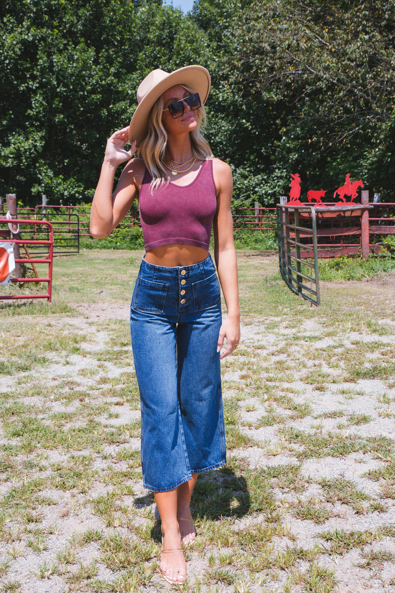 Sawyer Seamless Tank, Plum