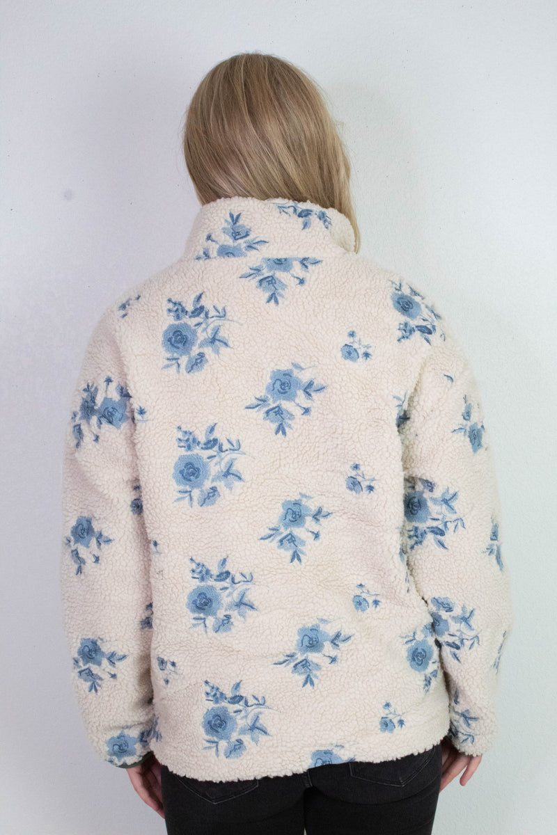 Poppy Anorak Jacket, Cream Blue | RD Style