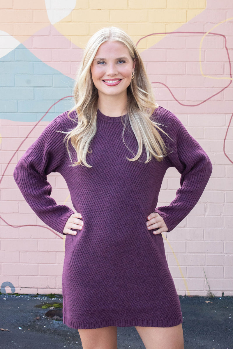 Abbie Sweater Dress, Beet | Steve Madden