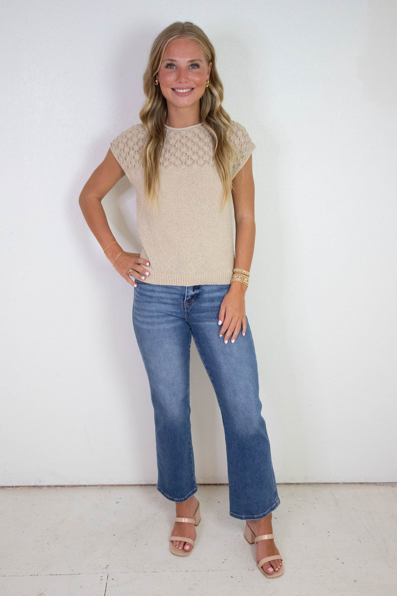 Averie High Rise Ankle Straight Jeans, Dark