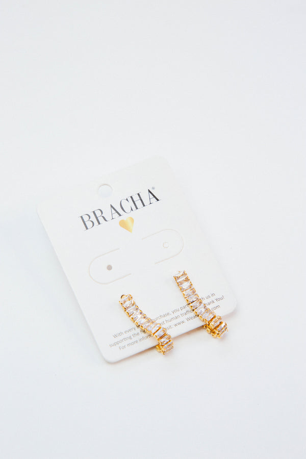 Ava Baguette Earring, Gold | BRACHA