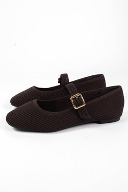 Brita Mary Jane Ballet Flat, Chocolate Knit