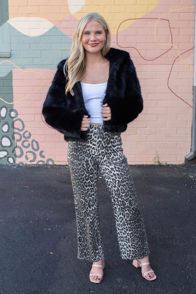 Louder Please Fur Jacket, Black | Free People