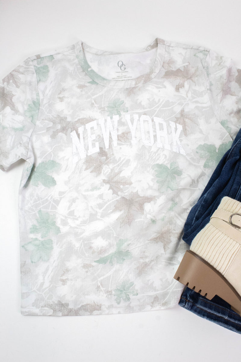 New York All Over Leaf Camo Tee, Leaf Camo
