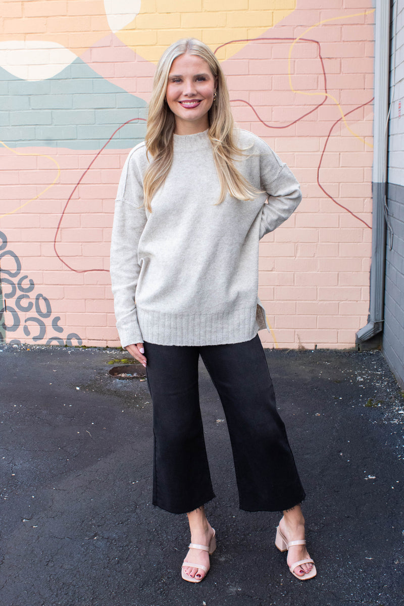Oakleigh Relaxed Fit Sweater, Light Taupe