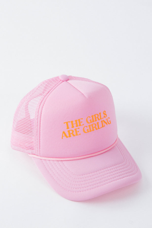 The Girls Are Girling Trucker Hat, Pink