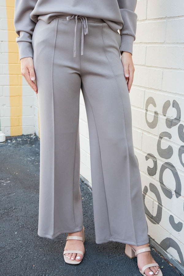 Prida Soft Knit Straight Leg Pants, Fog | RD Style