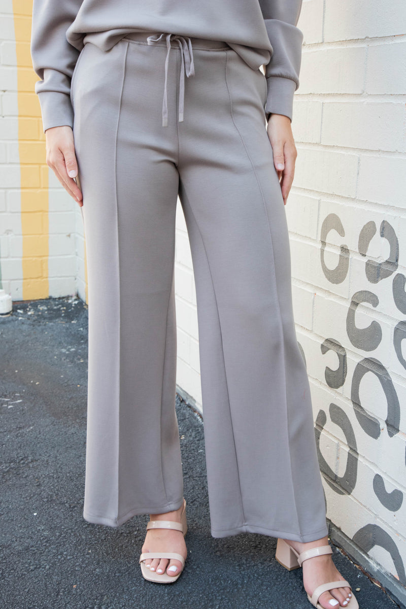 Prida Soft Knit Straight Leg Pants, Fog | RD Style