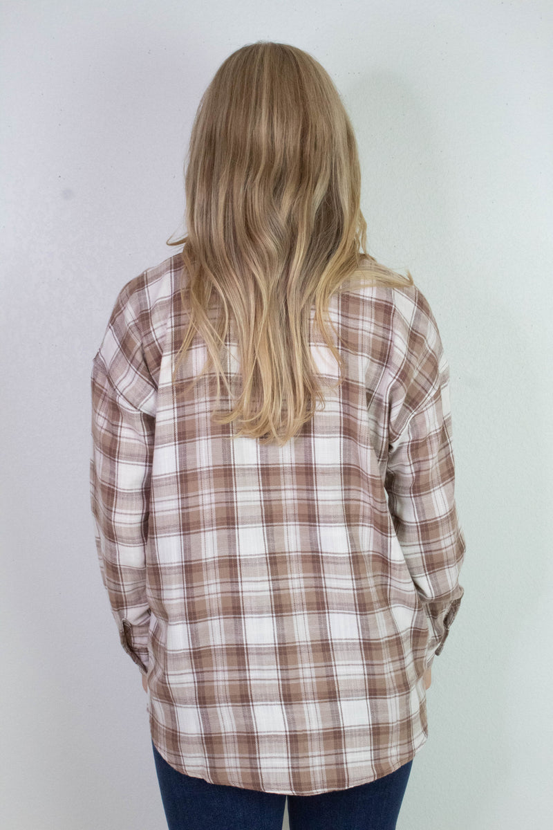 Monroe Brown Plaid Flannel Shirt, Mocha