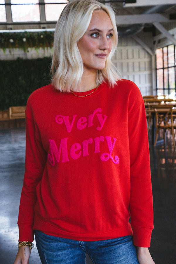 Very Merry Sweatshirt, Red