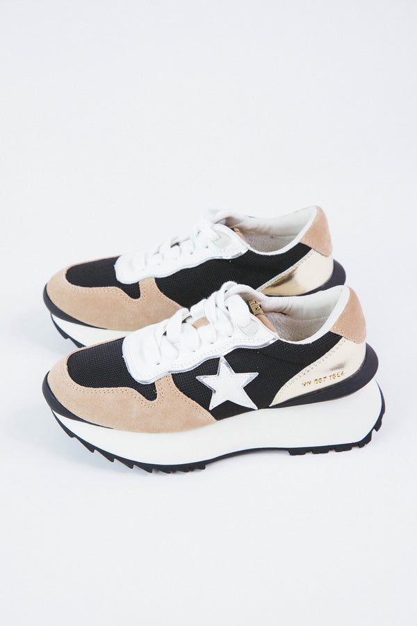 Major 22 Mesh Running Sneaker, Black/Gold/Taupe | Vintage Havanaj
