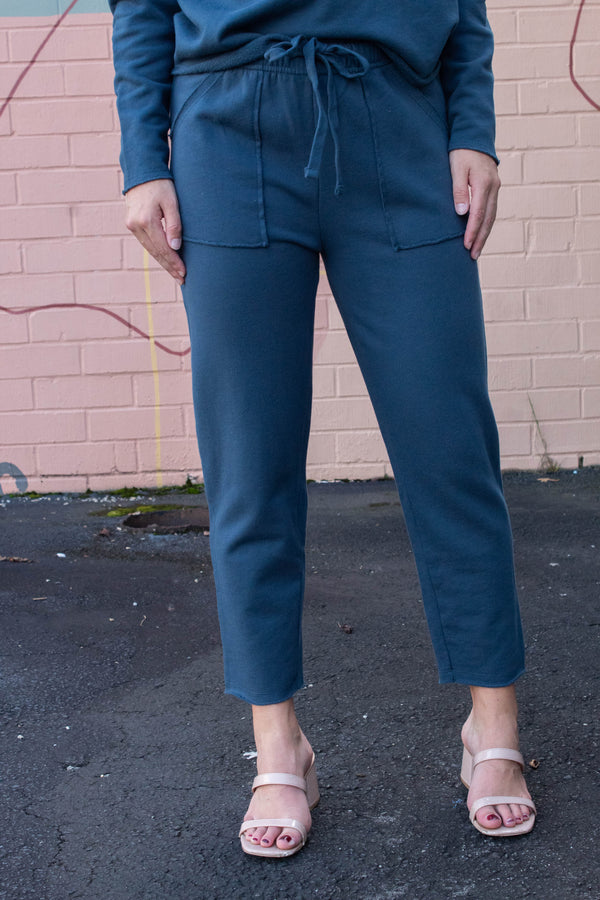 Callie Tapered Lounge Pants, Midnight Navy