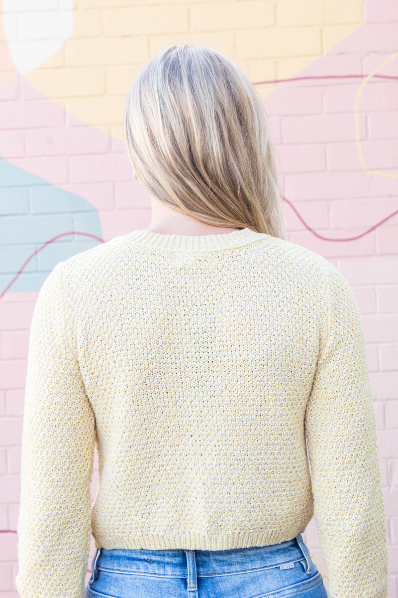 Priscilla Gold Button Cardigan, Yellow