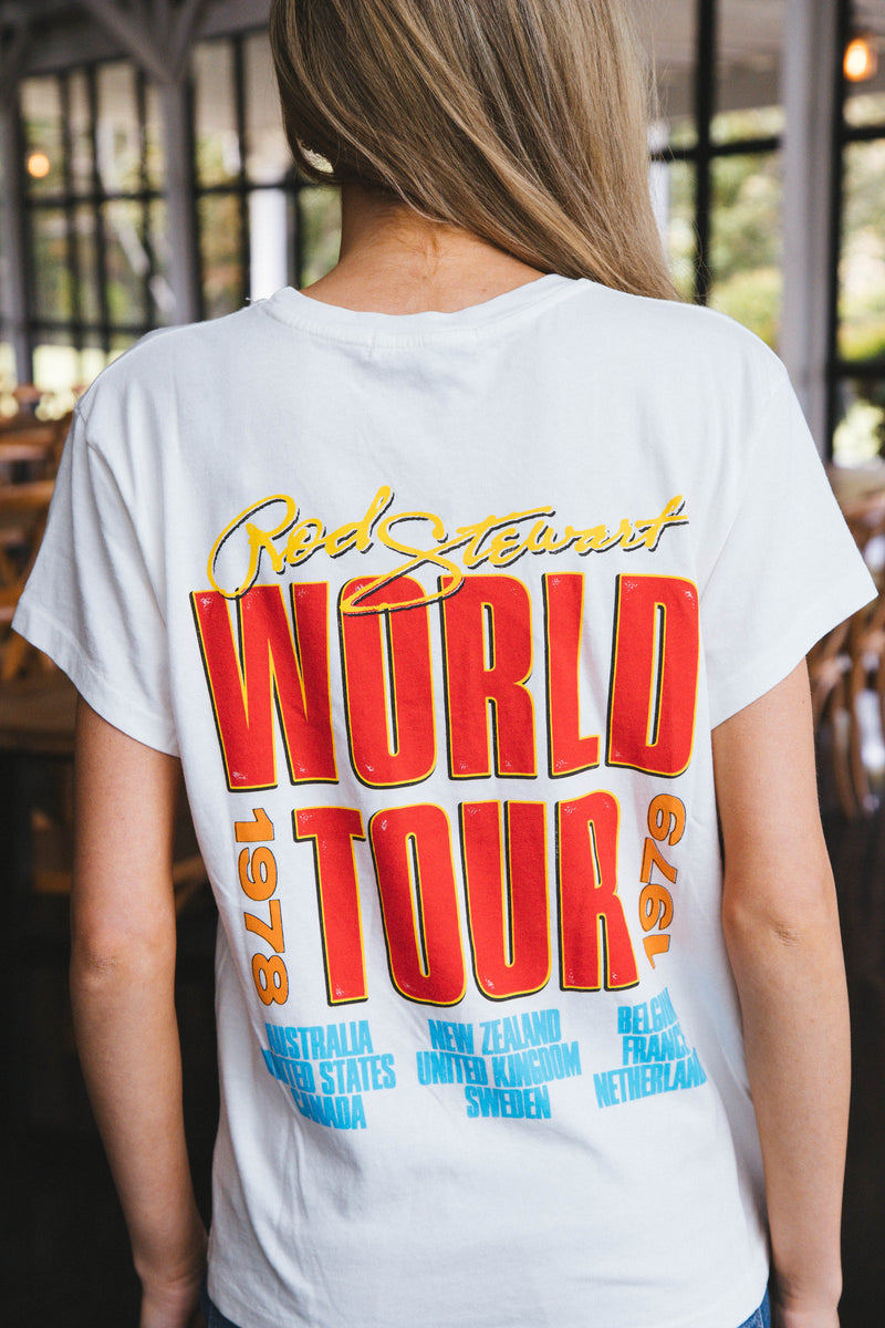 Rod Stewart Rainbow Tour Tee, Vintage White | Daydreamer