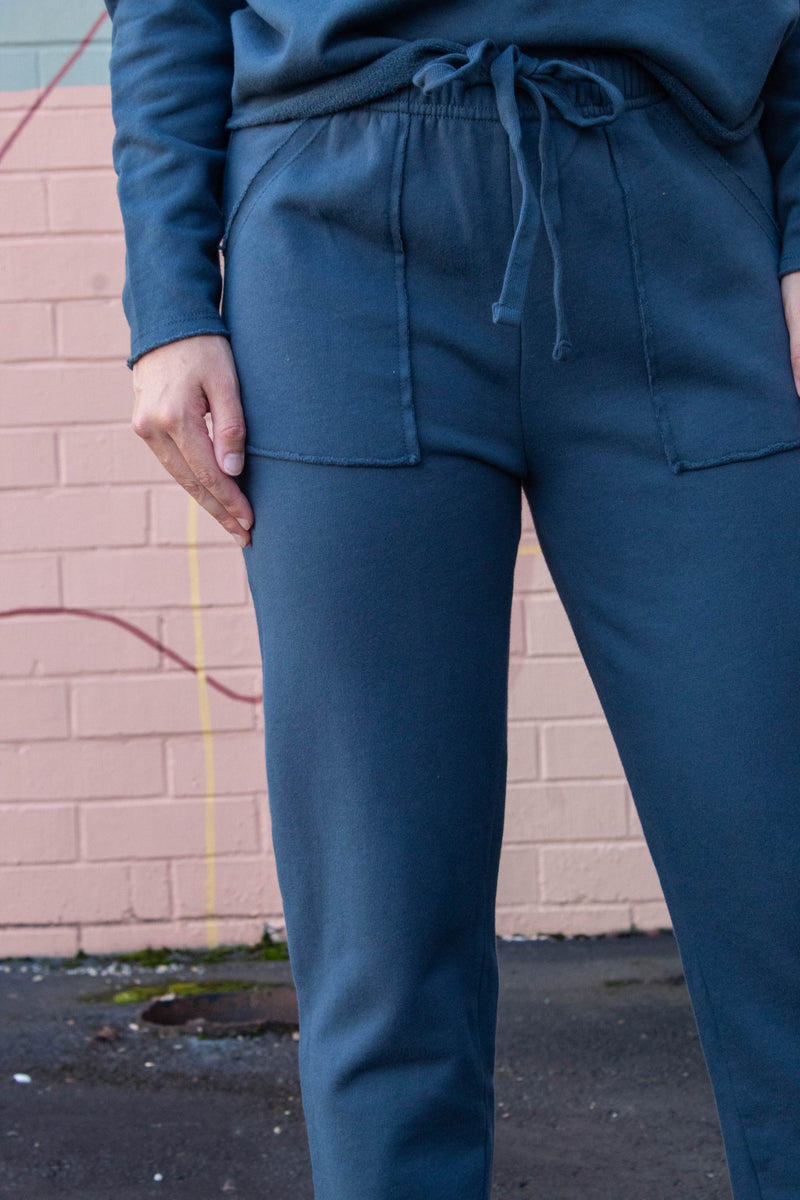 Callie Tapered Lounge Pants, Midnight Navy
