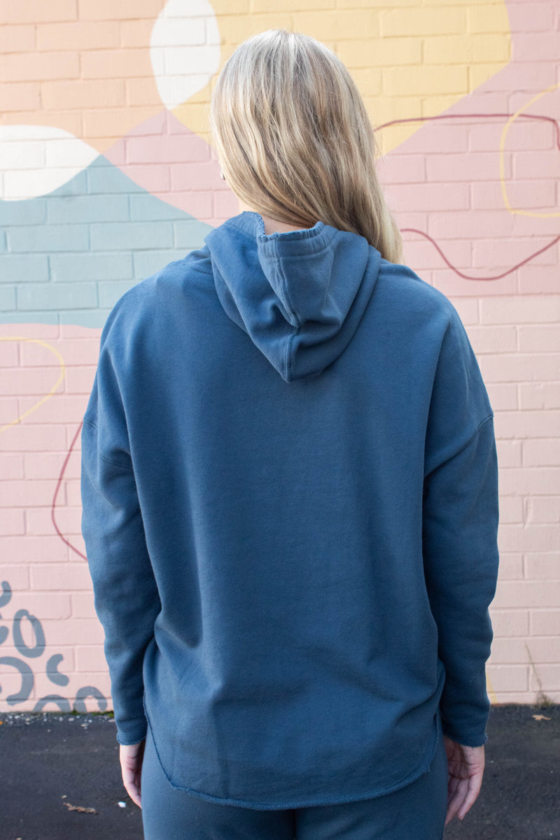 Myla Everyday Raw Edge Hoodie, Midnight Navy