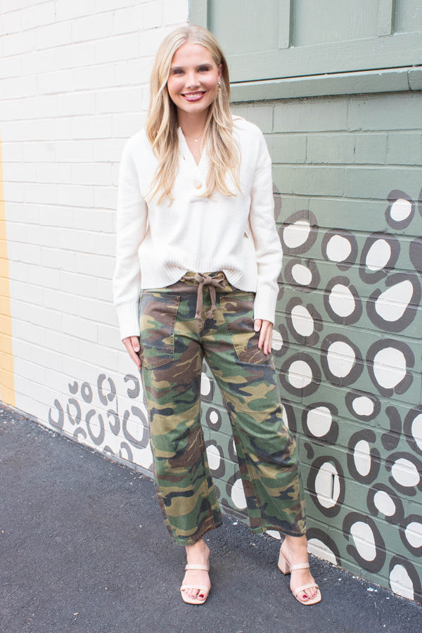 Trading Up Polo Sweater, Ivory | Free People