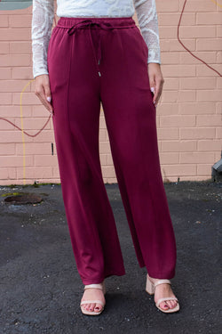 Mariella Brushed Modal Pull On Pants, Rosewood