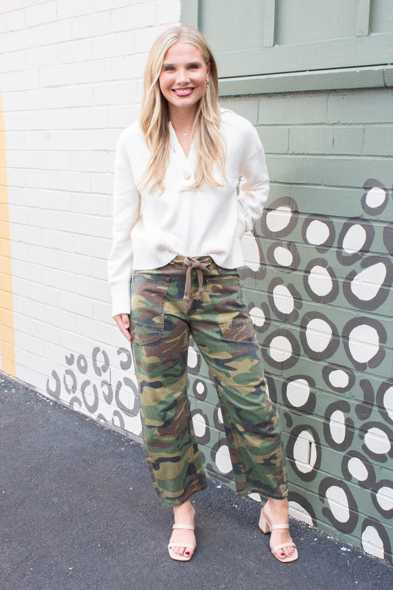 Trading Up Polo Sweater, Ivory | Free People