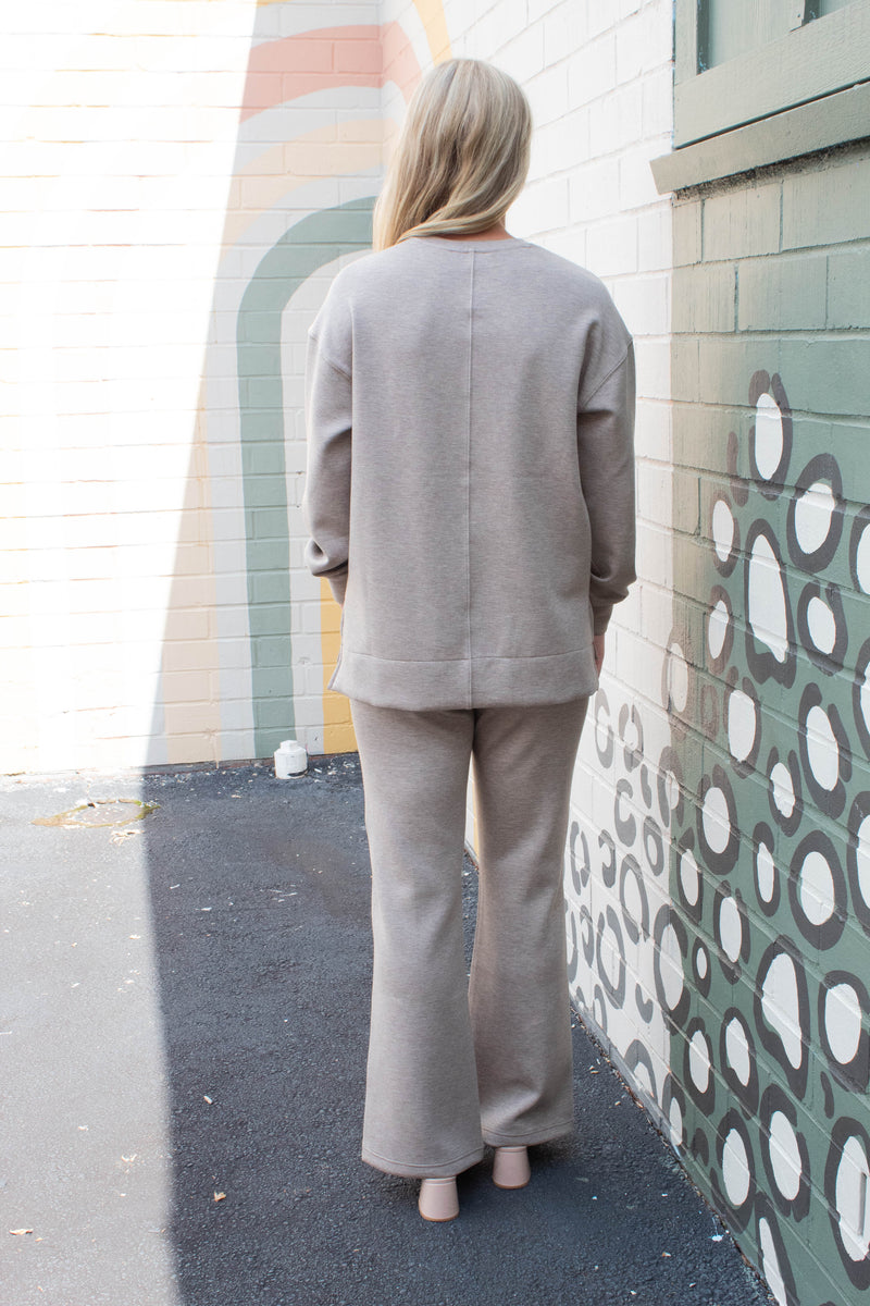 Brushed Airessentials Crewneck, Birch Heather | SPANX