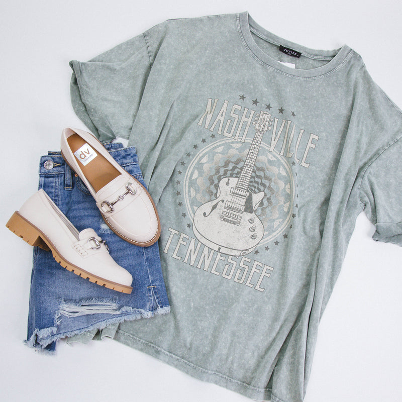 Next Level Nashville Tennessee Graphic Tee, Green | Plus Size