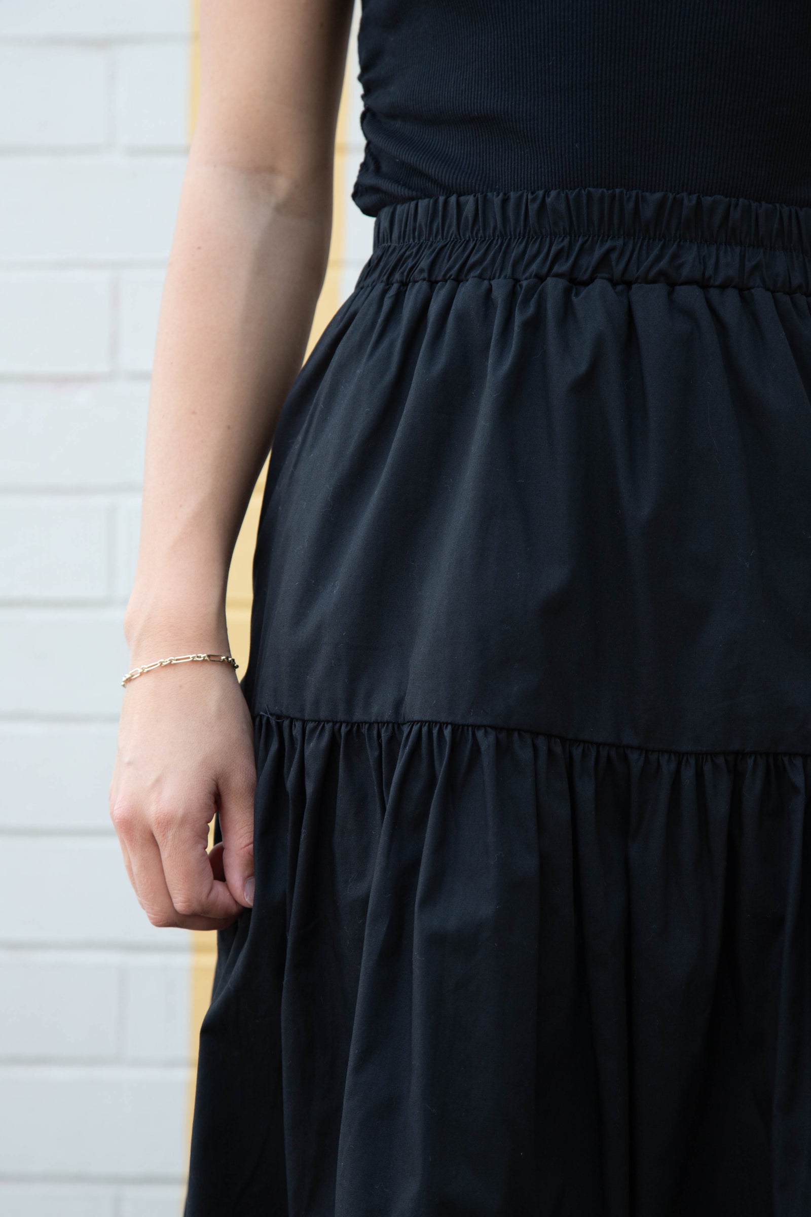Maggie Poplin Prairie Skirt, Black | Sanctuary – North & Main