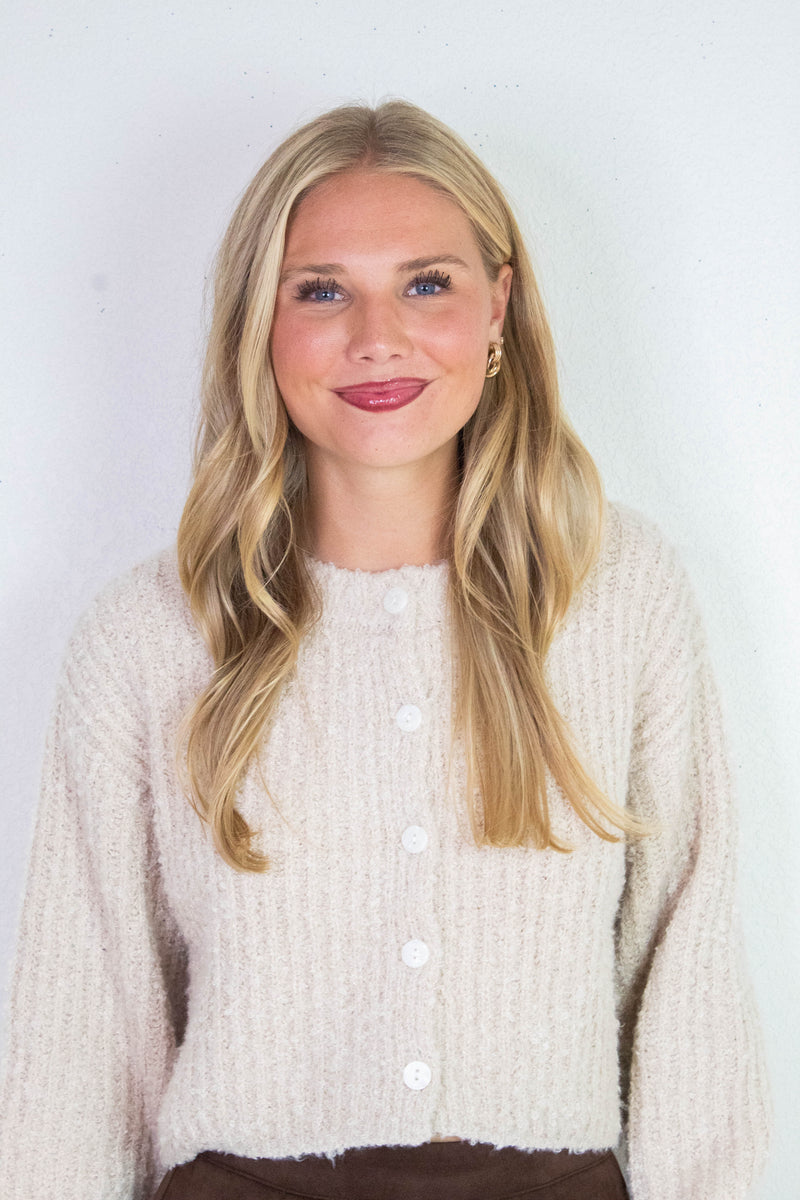 Emberly Fluffy Knit Cardigan, Alpaca