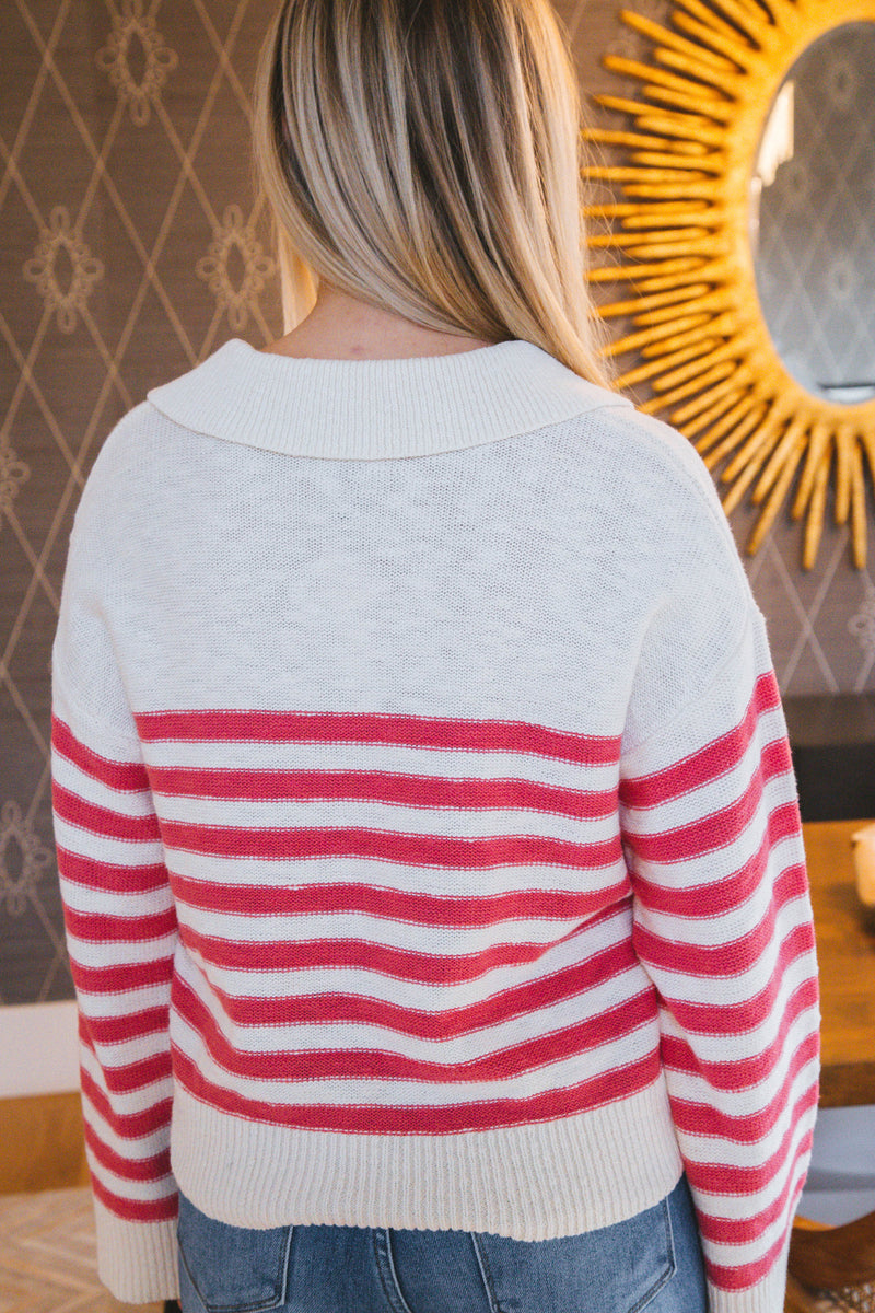 Perfect Timing Sweater, Flushed Stripe | Sanctuary