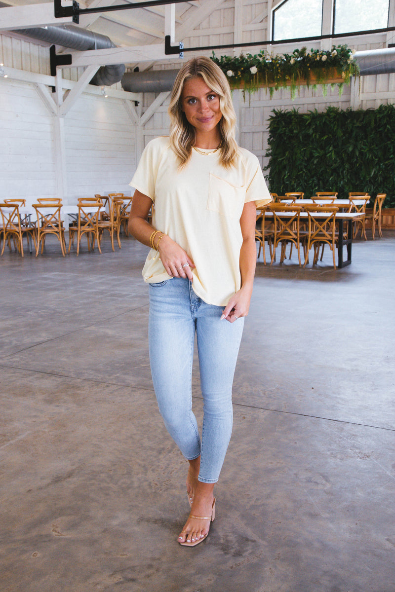 Cannes Oversized Boatneck Tee, Butter