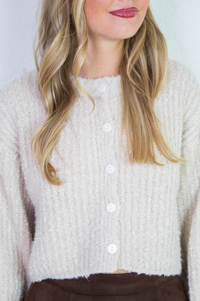 Emberly Fluffy Knit Cardigan, Alpaca