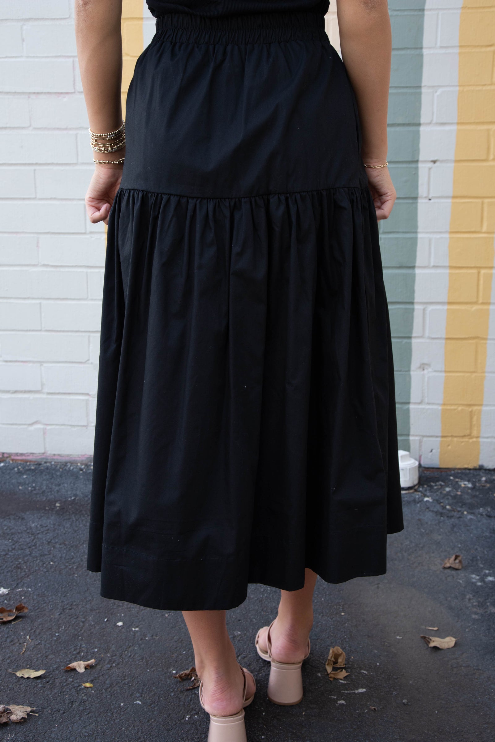 Maggie Poplin Prairie Skirt, Black | Sanctuary – North & Main