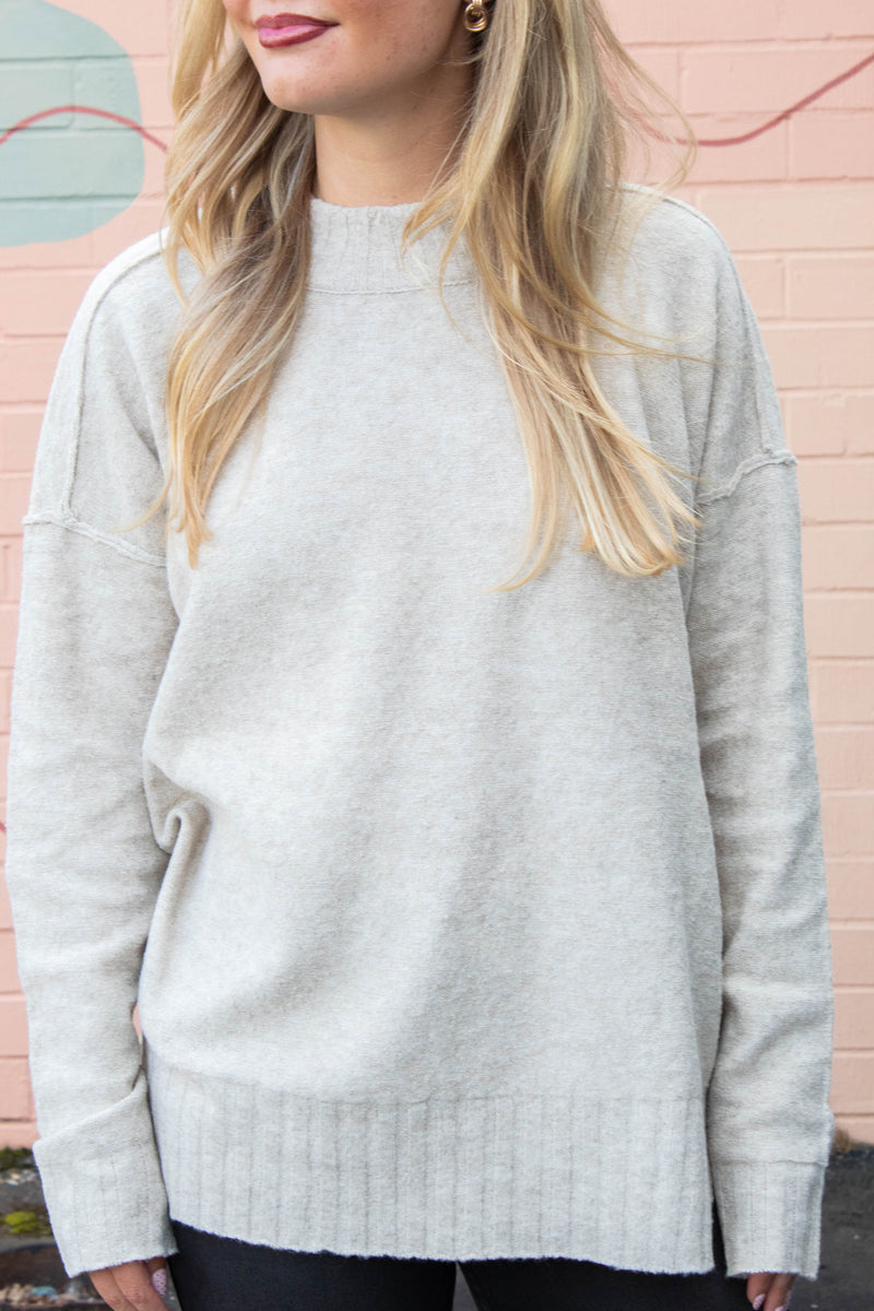 Oakleigh Relaxed Fit Sweater, Light Taupe