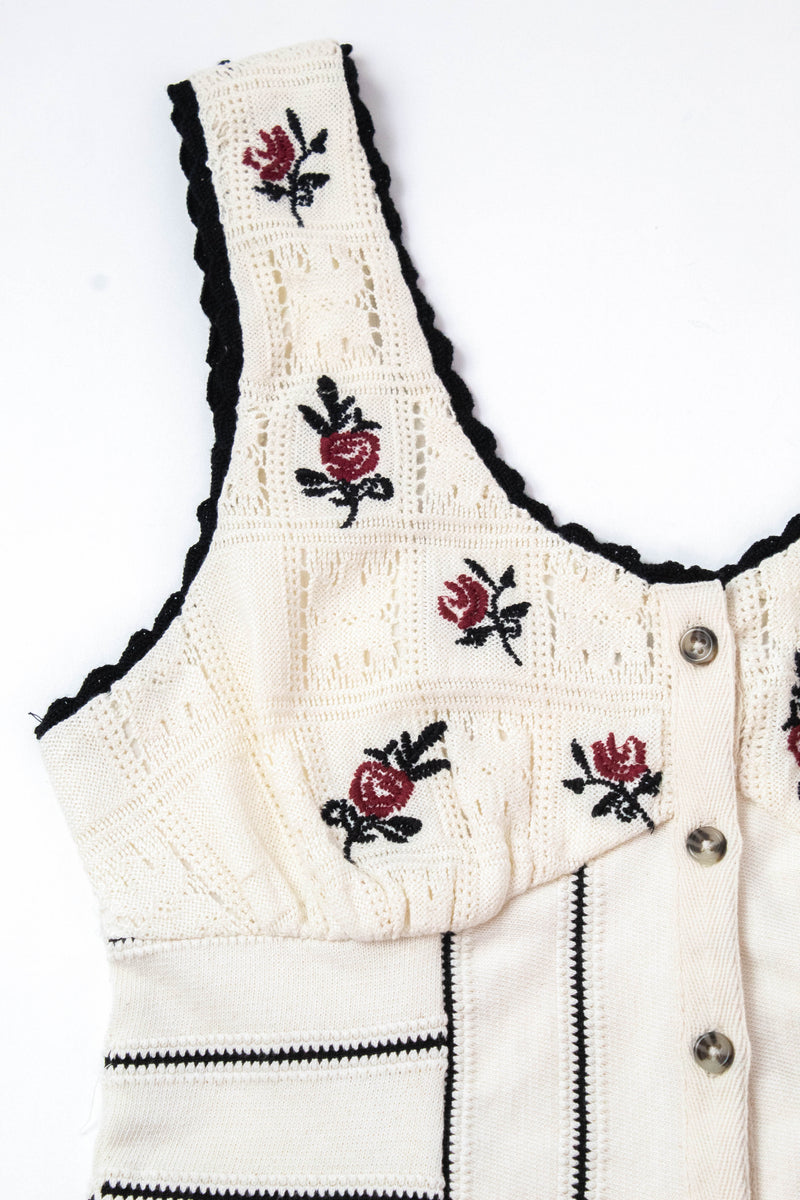 Rose Bud Knit Top, Ivory Combo | Free People