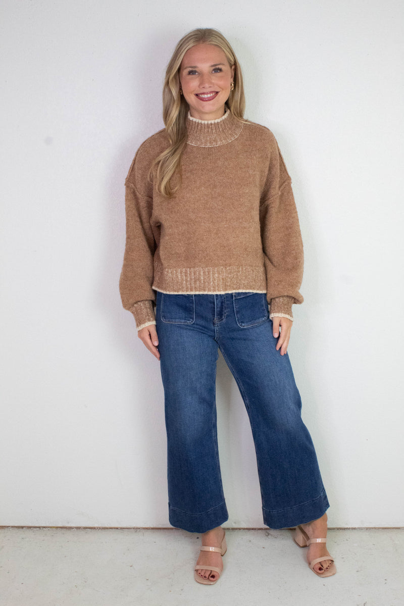Alice Trim Detail Sweater, Mocha