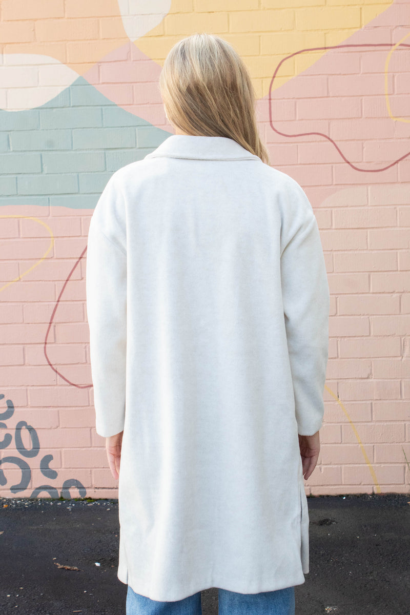 Out Of Town Open Front Coat, Ivory | Sadie & Sage