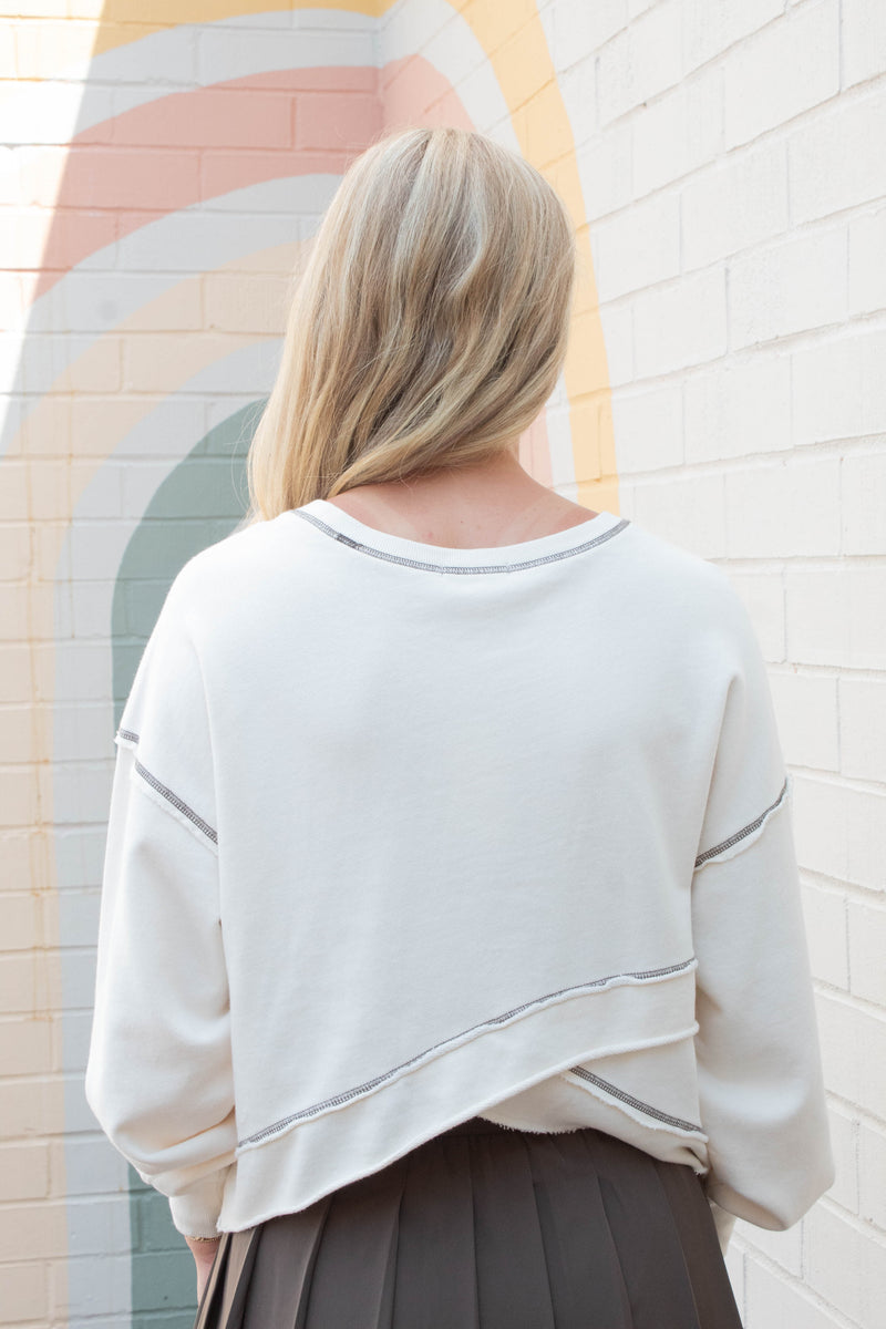 Fan Club Contrast Stitch Sweatshirt, Crystal | Z Supply