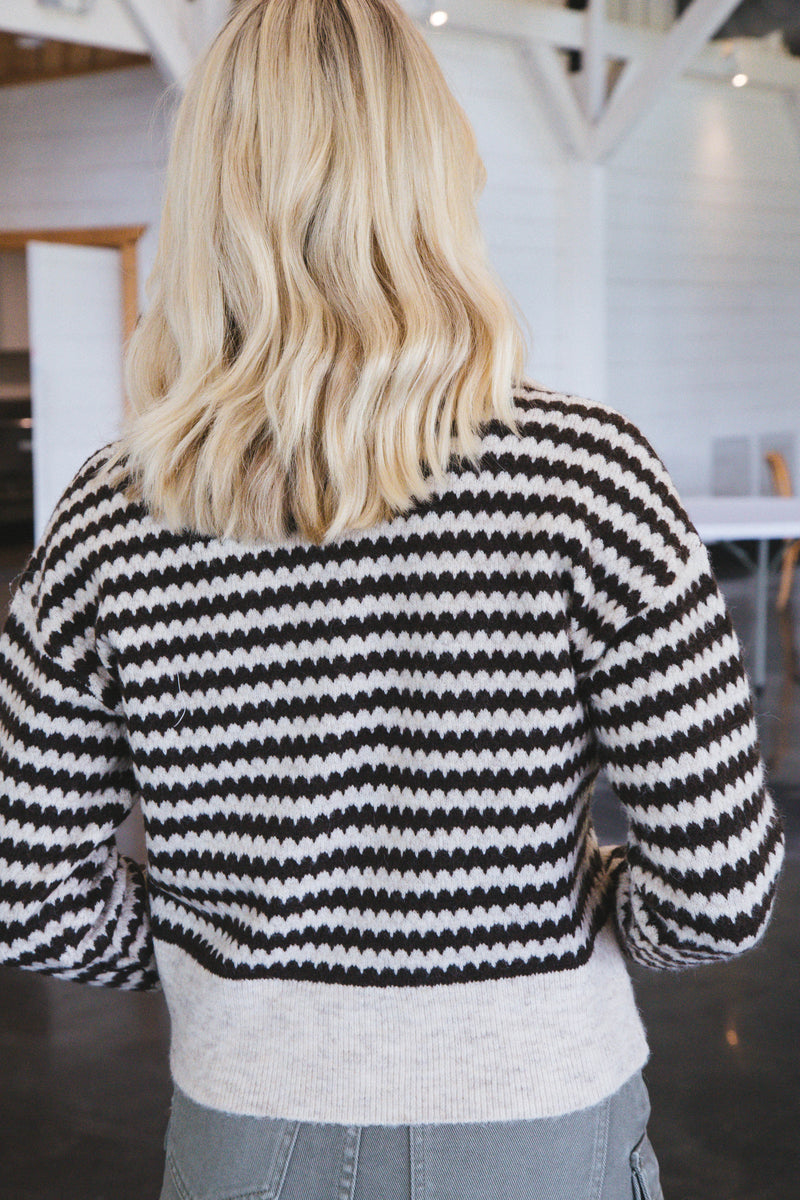 Yor Mock Neck Sweater Jacket, Fawn | RD Style