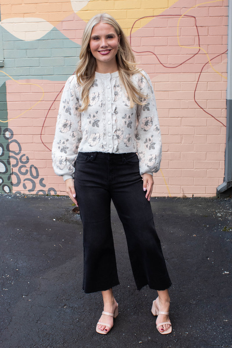 Sierra Almost Crop Jeans, Washed Black