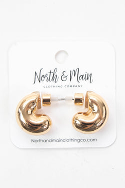 Gwen Rounded Huggie Hoop Earring, Gold