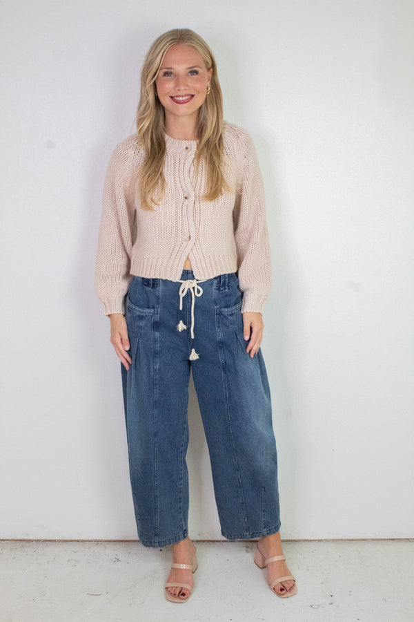 Dance More Buttoned Cardigan, Blush | Sadie & Sage