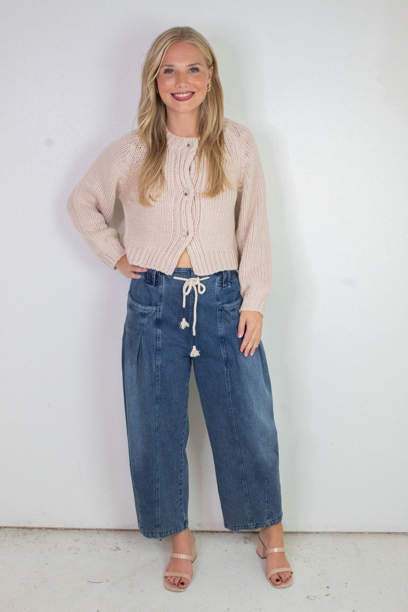Dance More Buttoned Cardigan, Blush | Sadie & Sage
