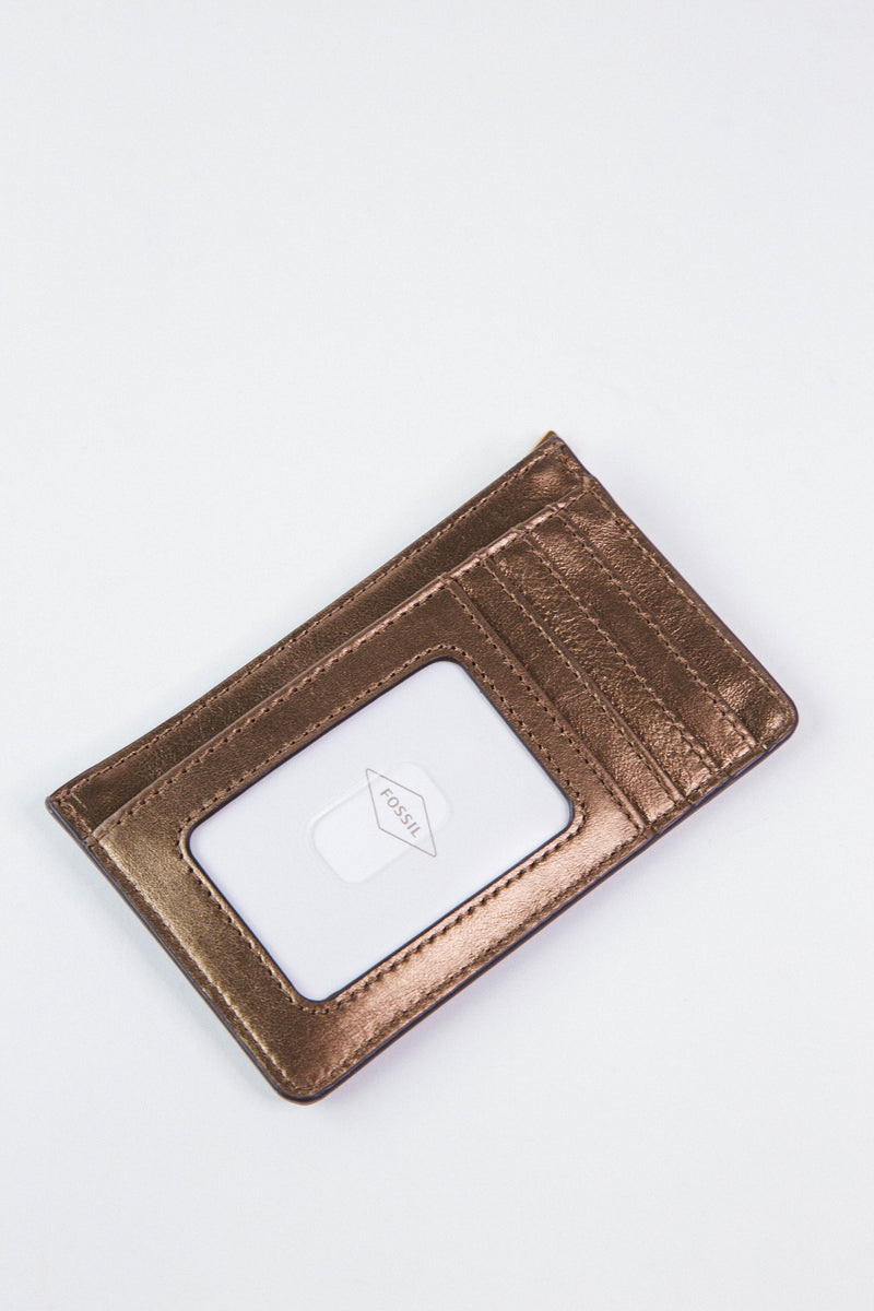 Logan Zip Coin Wallet, Bronze | FOSSIL